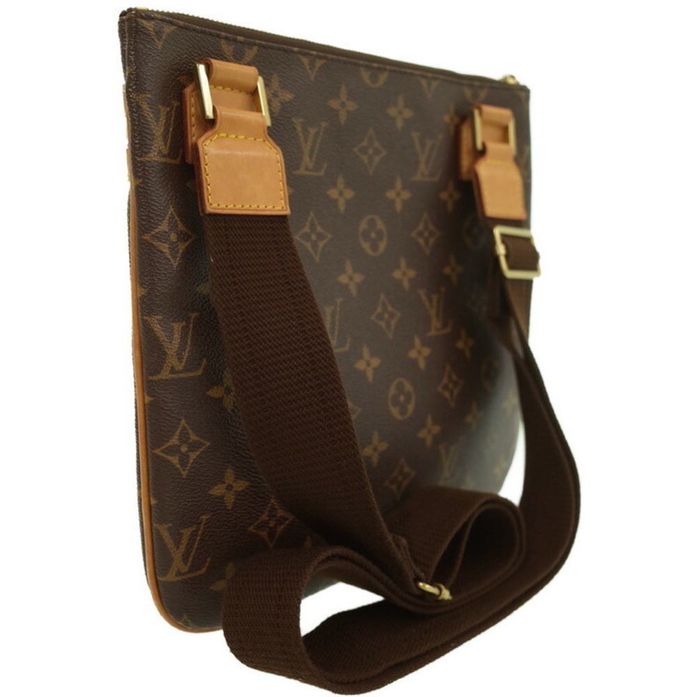 Louis Vuitton Brown Bag Pochette Monogram Leather Bosphore Shoulder